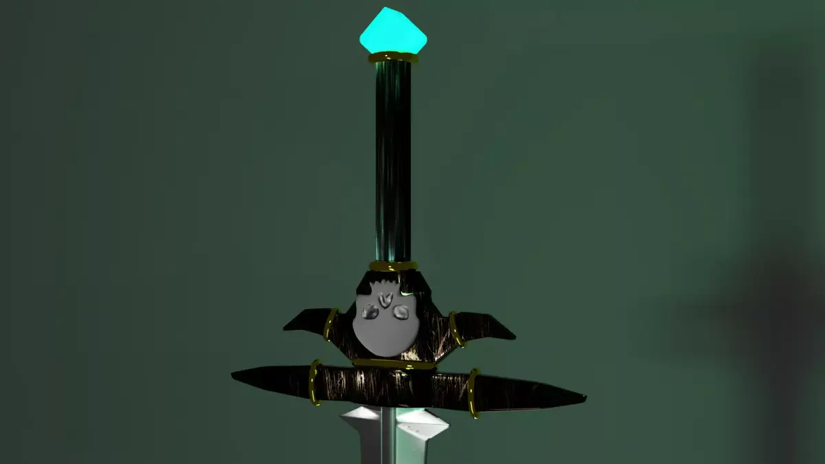 Stylized Sword of the Lich Glowing Fantasy Undead Weapon Low-poly 3D model
