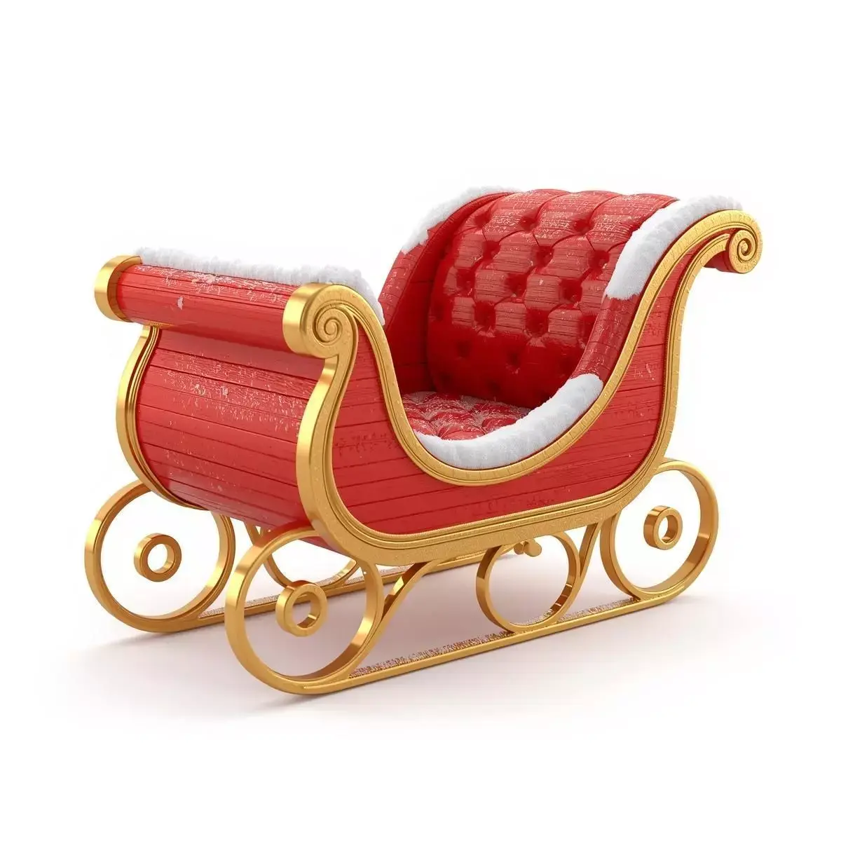 Ornate Santa Sleigh 3D Model Classic Christmas Vehicle Low-poly 3D model purchase