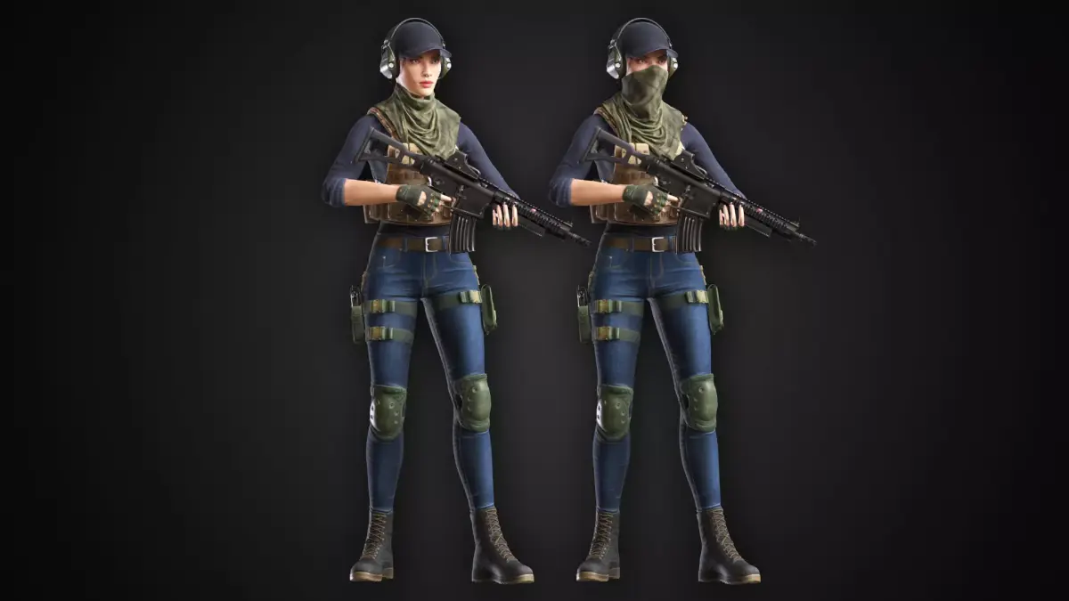 Girl Spec Ops Soldier Low-poly 3D model