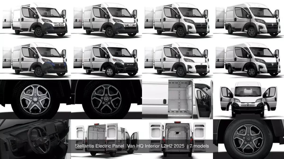 Stellantis Electric Panel  Van HQ Interior L2H2 2025  3D Model Pack