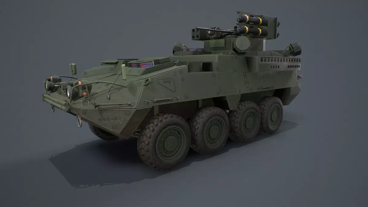Stryker A1 IM-SHORAD Low-poly 3D model