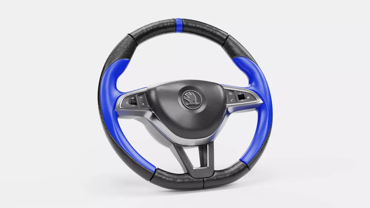 Blue Cover Steering Wheel 3D model