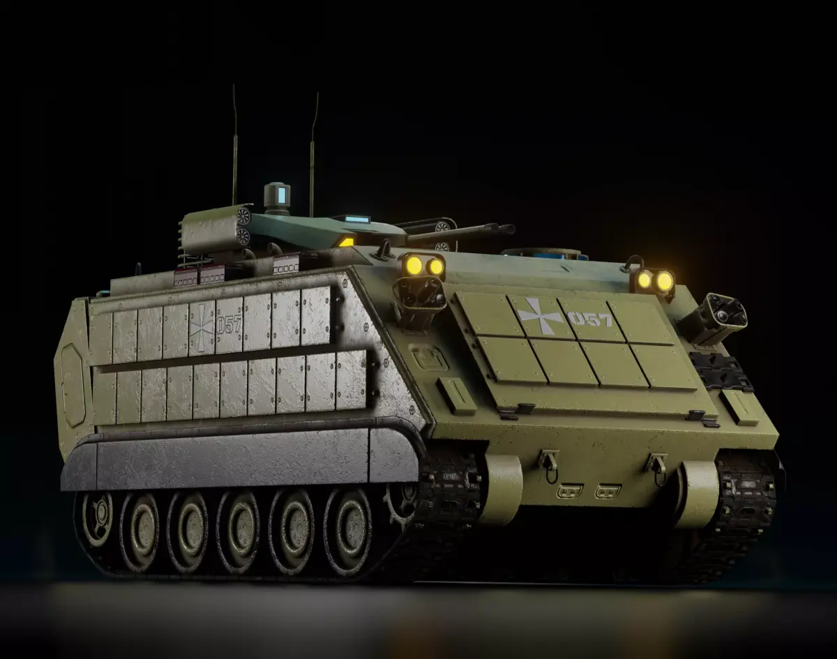 M113 Modernized Tank - Armored personnel carrier Low-poly 3D model