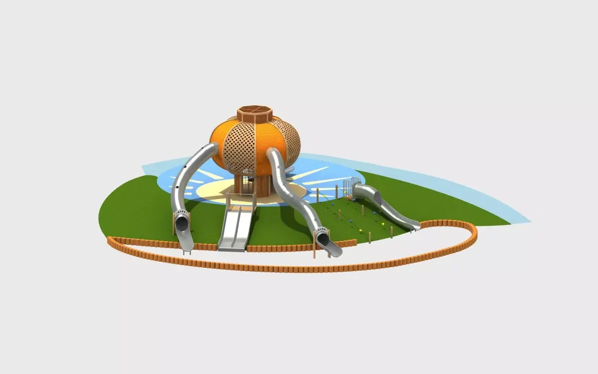 Kids outdoor commercial play structure 3D model 3D model 6