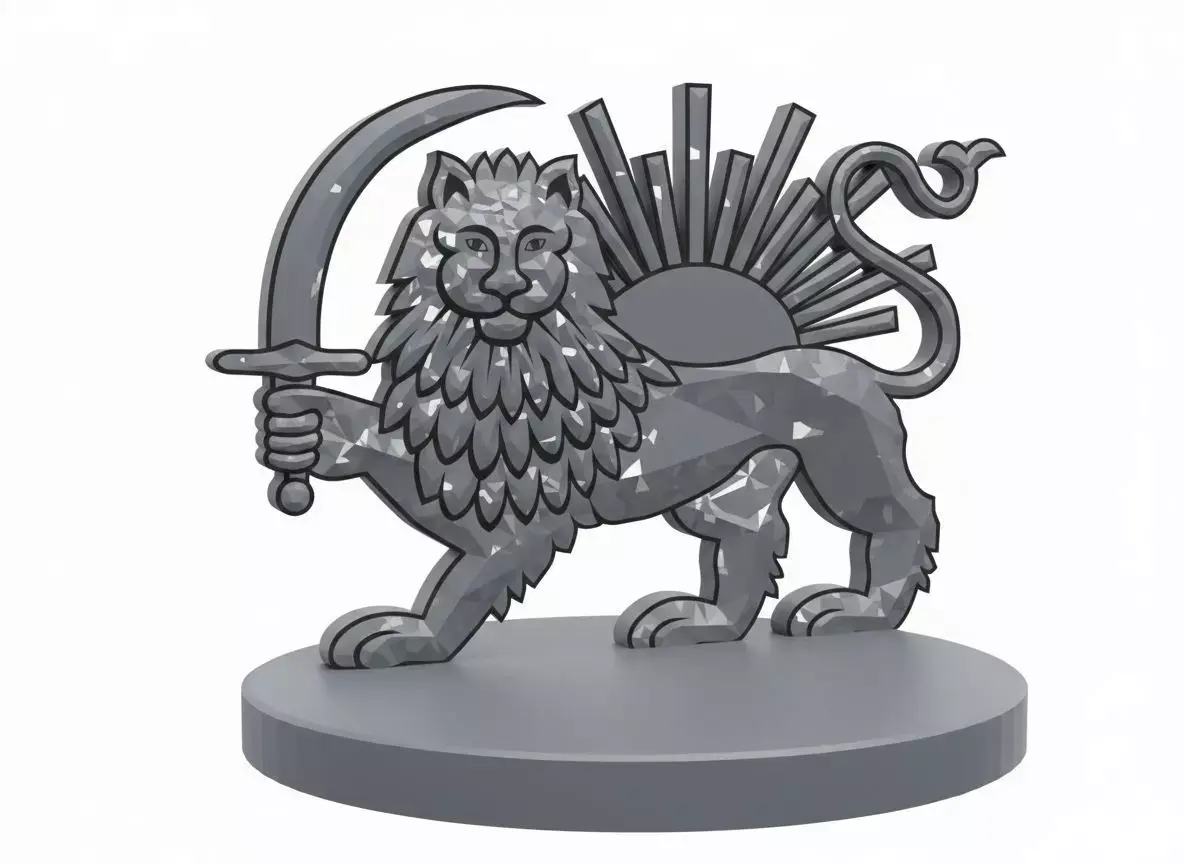 Lion and Sun Iranian Emblem 3D Model 3D print model