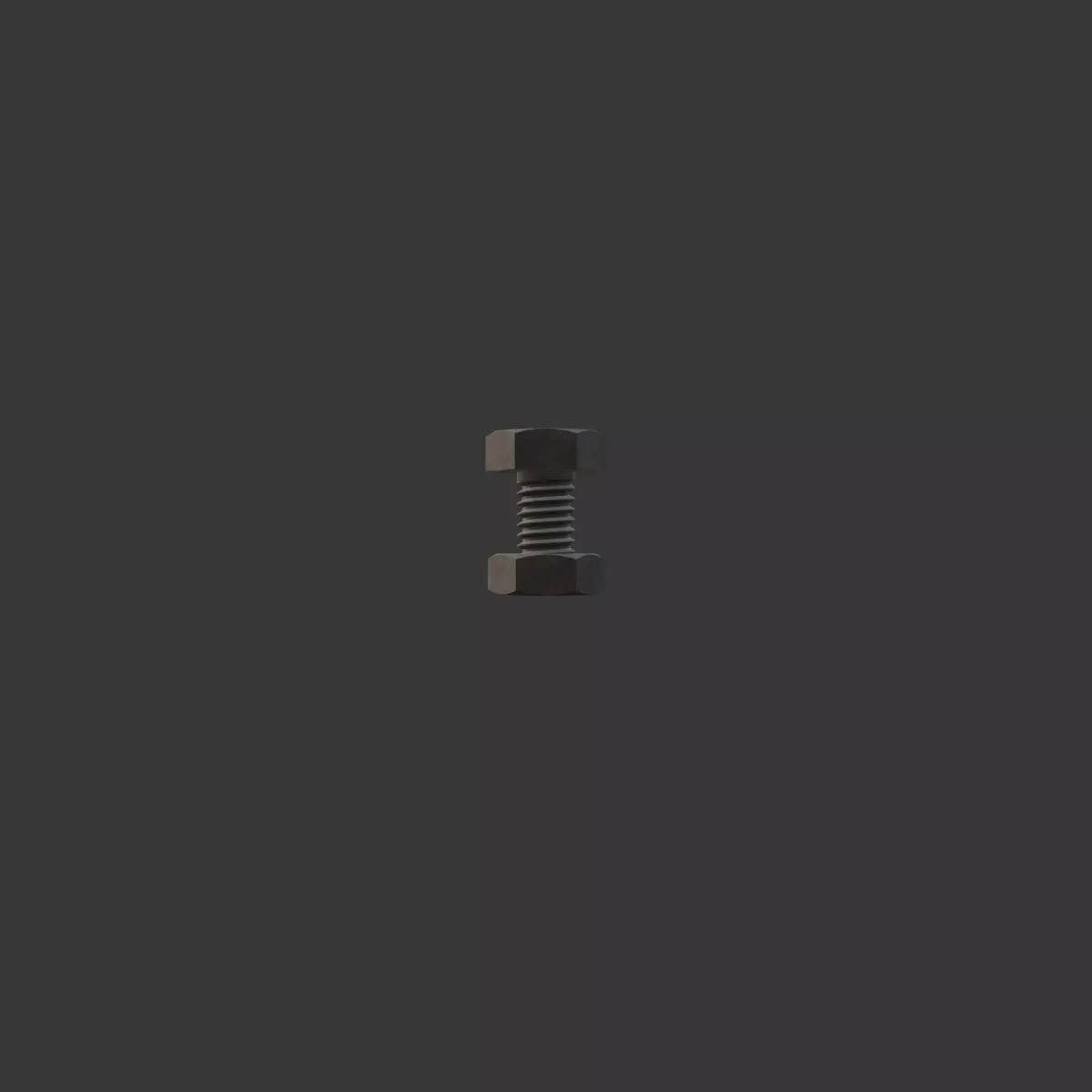 M 2 5 Hex Bolts and Nuts with Rusty Iron Texture 3D model