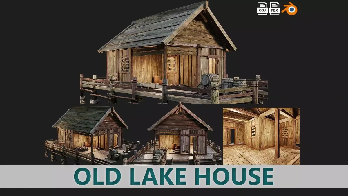 Old Lake House 22 PBR 4K GameReady Low-poly 3D model