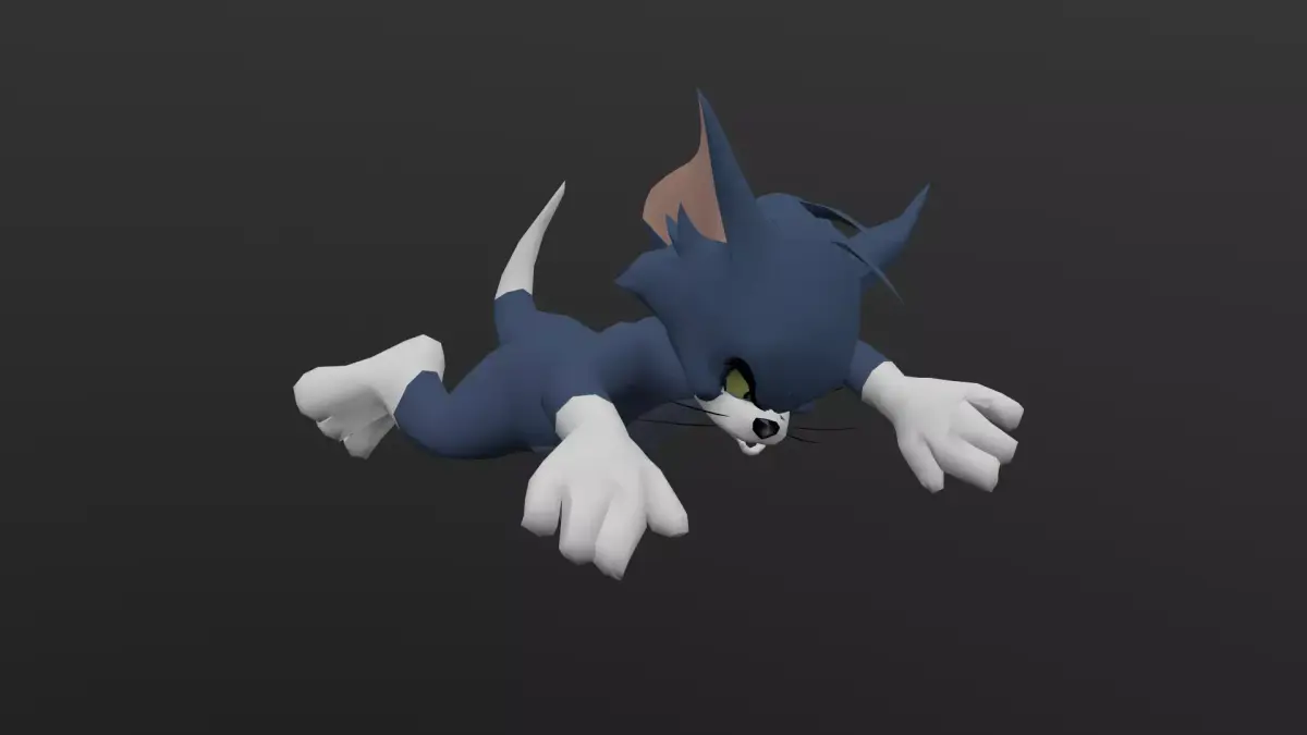 TOMC-022 Tom Cat Swimming Low-poly 3D model