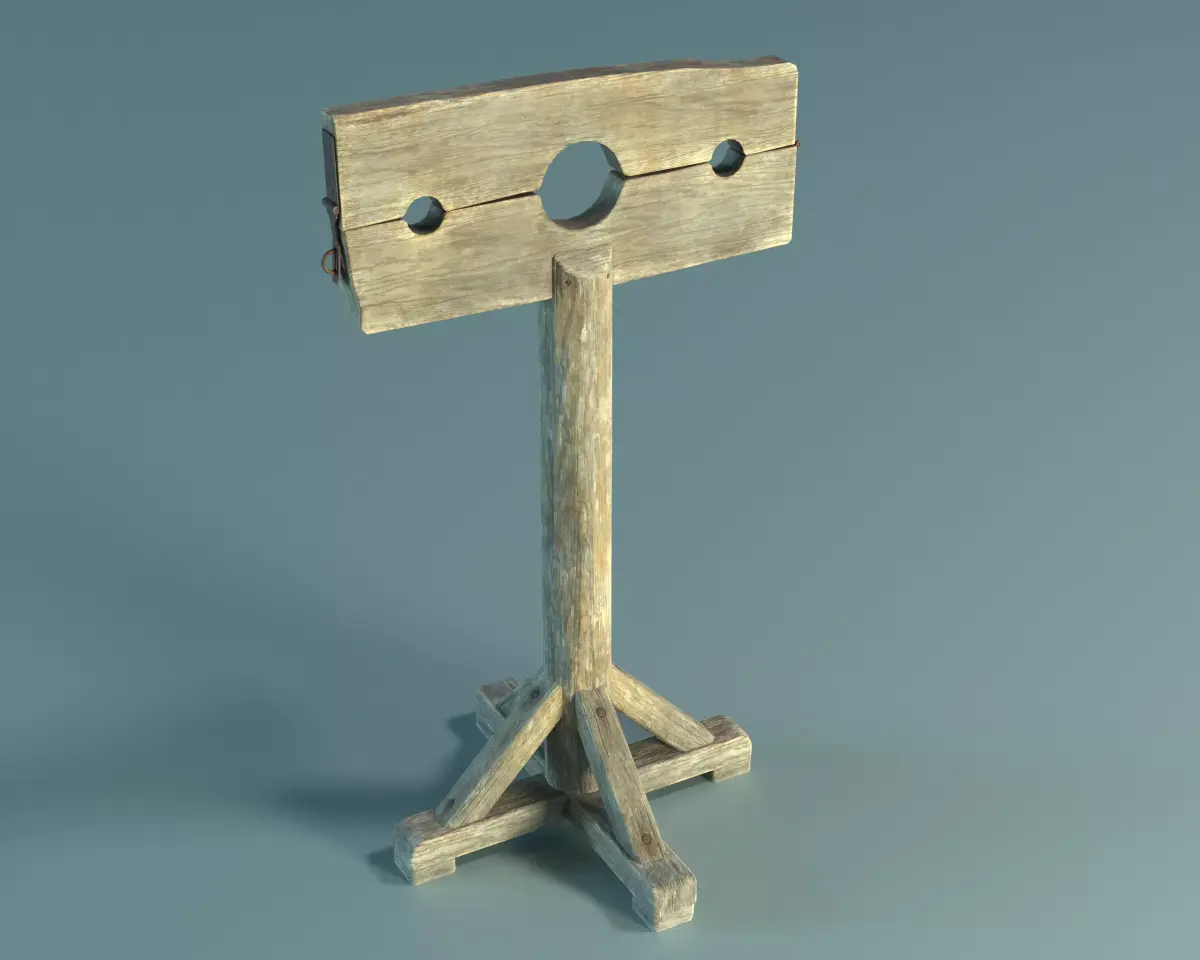 Pillory PBR Low-poly 3D model