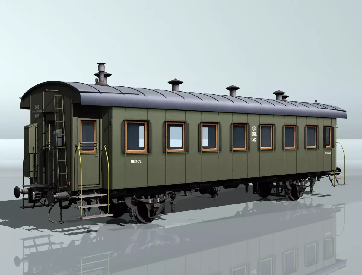 passenger two-axles wagon 3D model