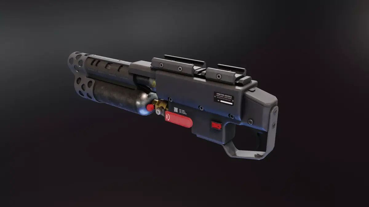 Under Barrel Flamethrower Low-poly 3D model