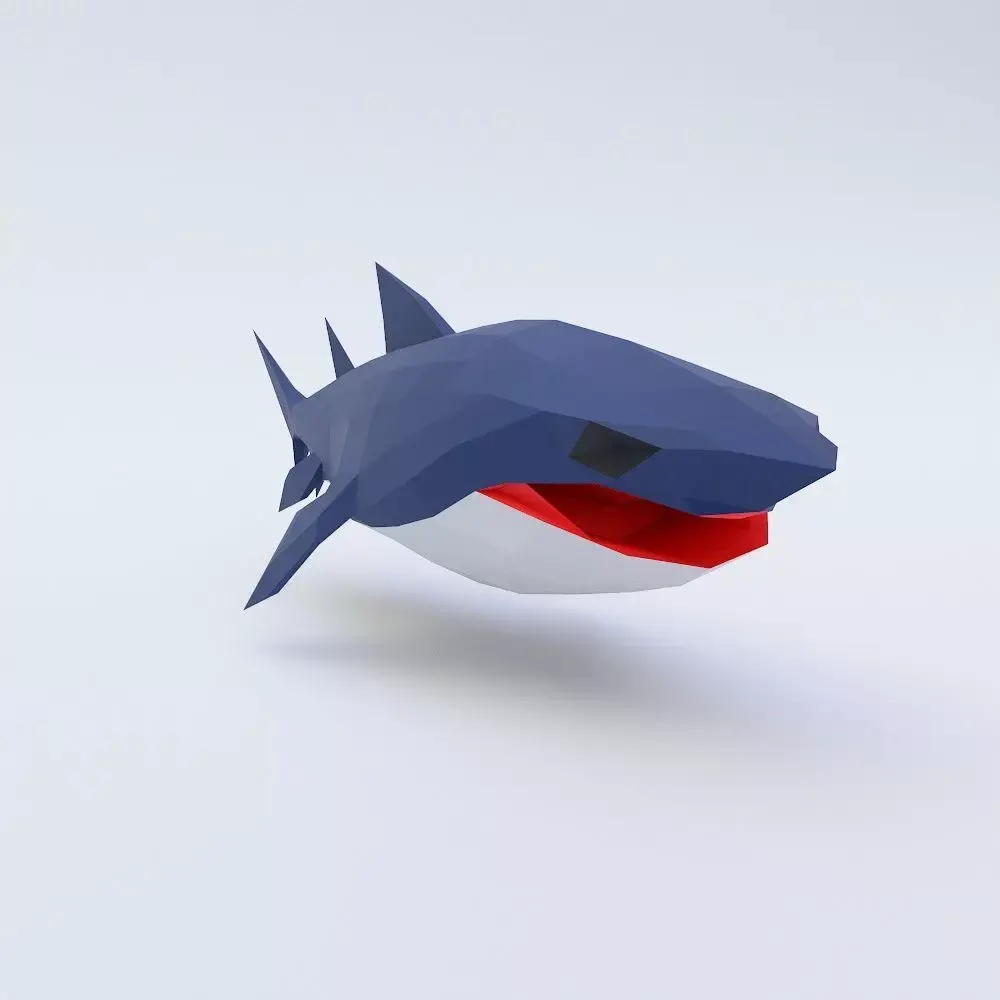 Shark Fish low poly toon 3d model  Low-poly 3D model