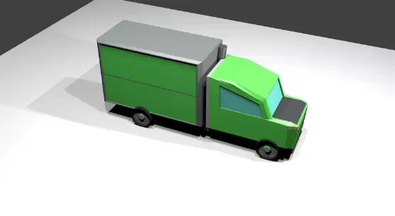 Low Poly Green Truck Low-poly 3D model