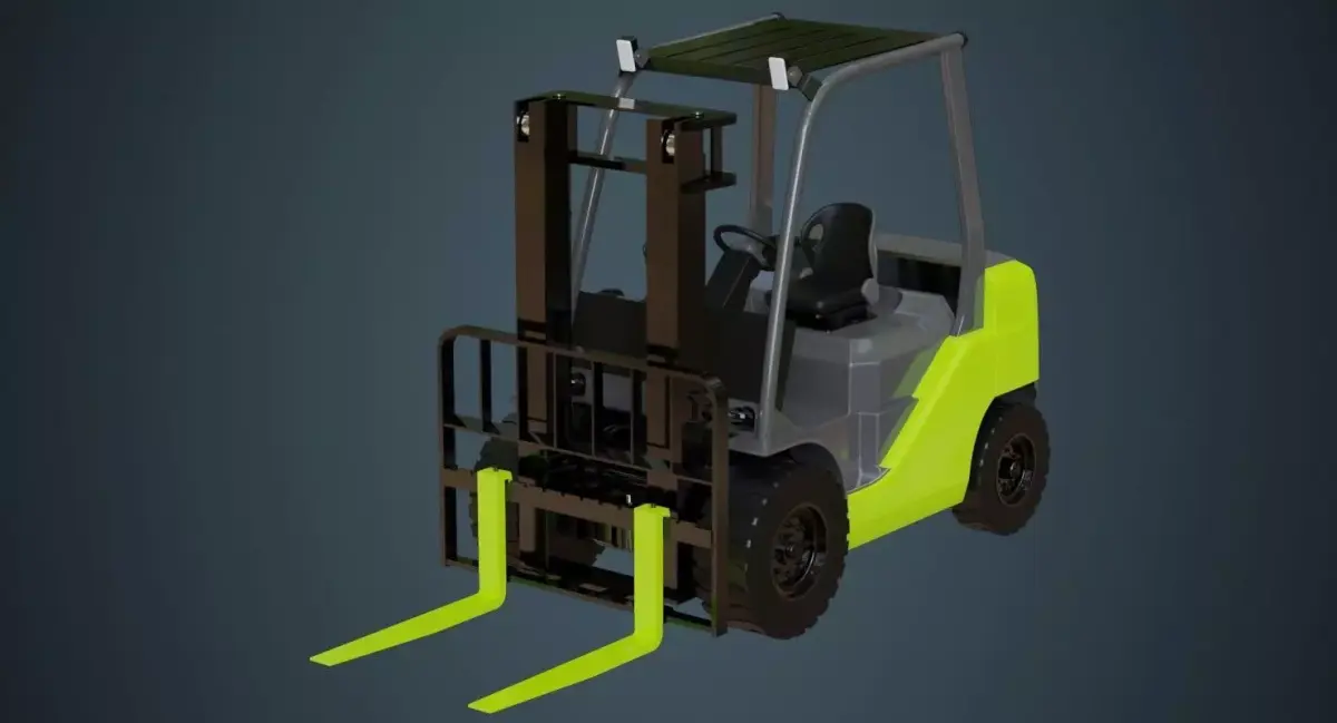 Forklift 1 Untextured 3D model