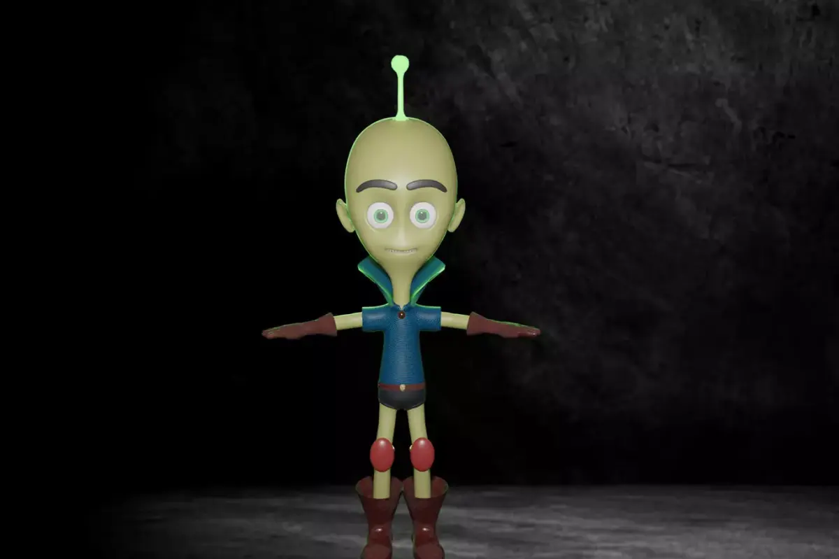 cartoon Alien Free low-poly 3D model