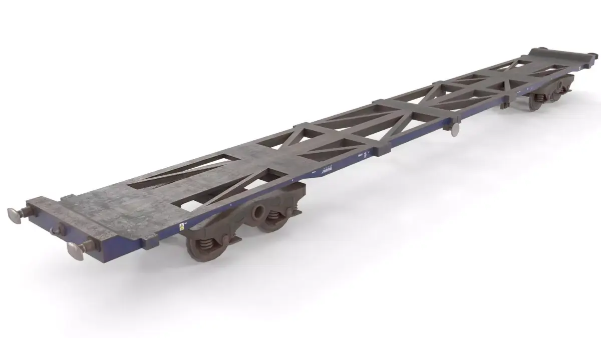 Low poly PBR container rail wagon Low-poly 3D model