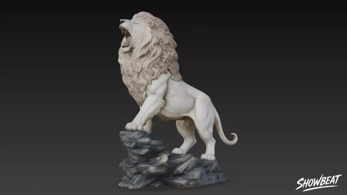 Lion Statue V27 Low-poly 3D model