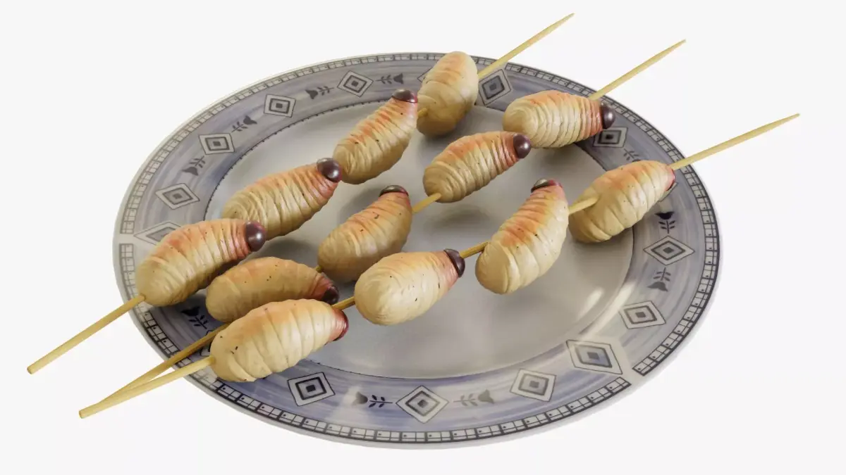 Sago grubs 3D model