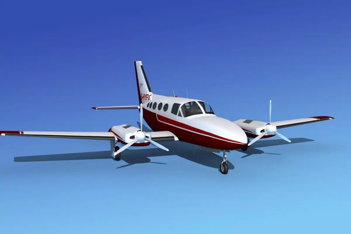 Cessna 414A Chancellor V04 3D model