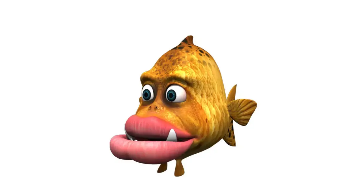 villon fish cartoon 3d rig model 3D model