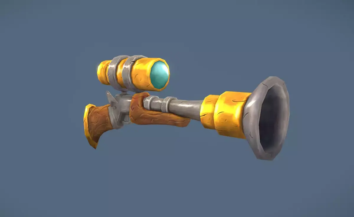 Game Ready Handpainted Low Poly Gun Model Low-poly 3D model