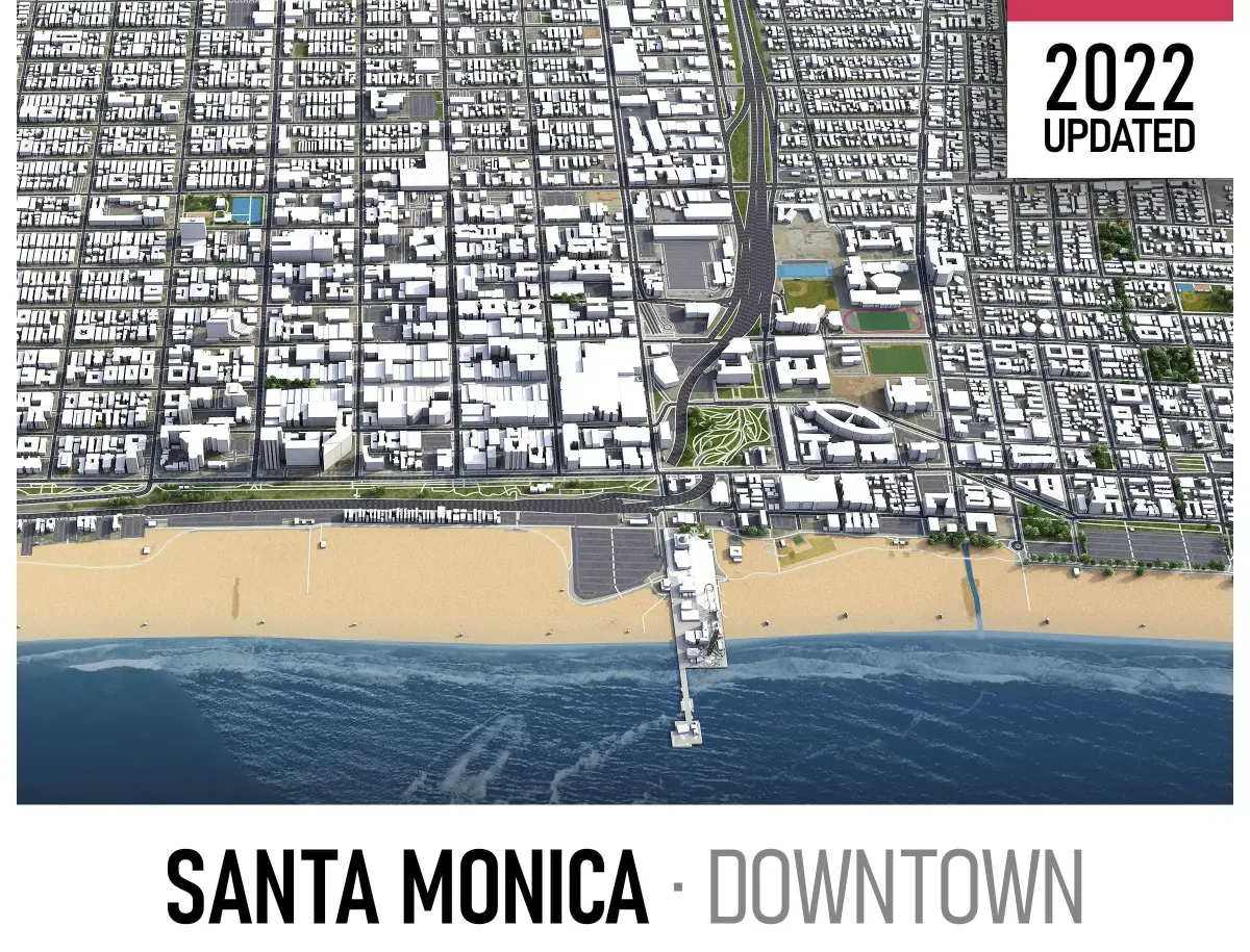 Santa Monica Low-poly 3D model