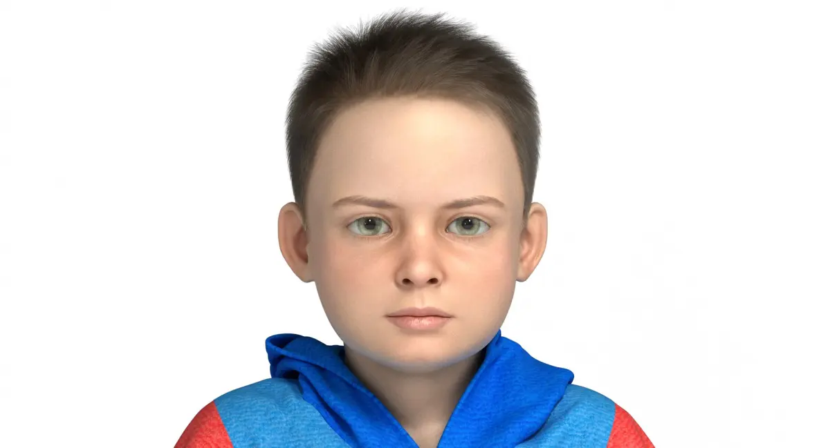 Luca Realistic Child Boy Character 3D model