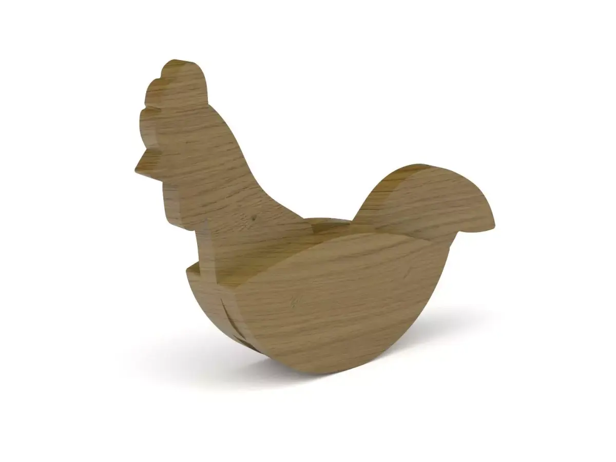 Wooden toy chick 02 3D model