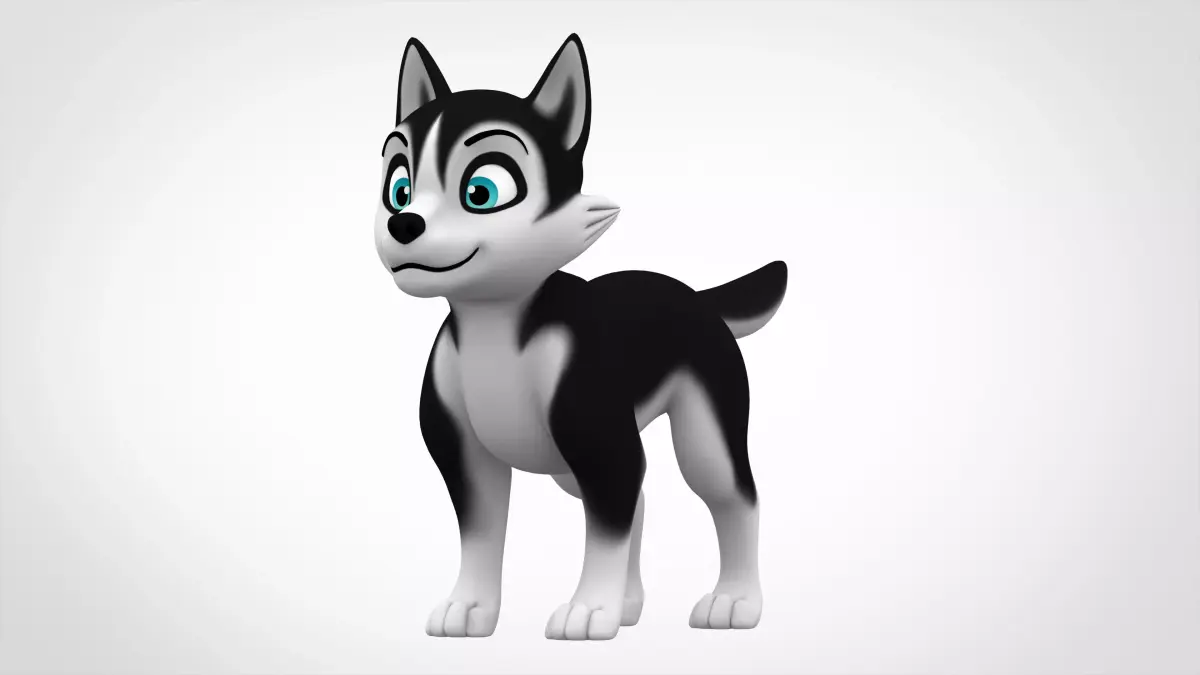 Husky Puppy Low-poly 3D model