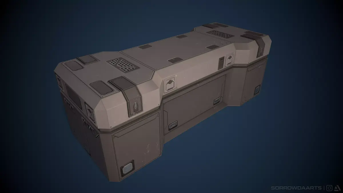 Sci-fi Chest  1 Low Poly Game Asset Low-poly 3D model