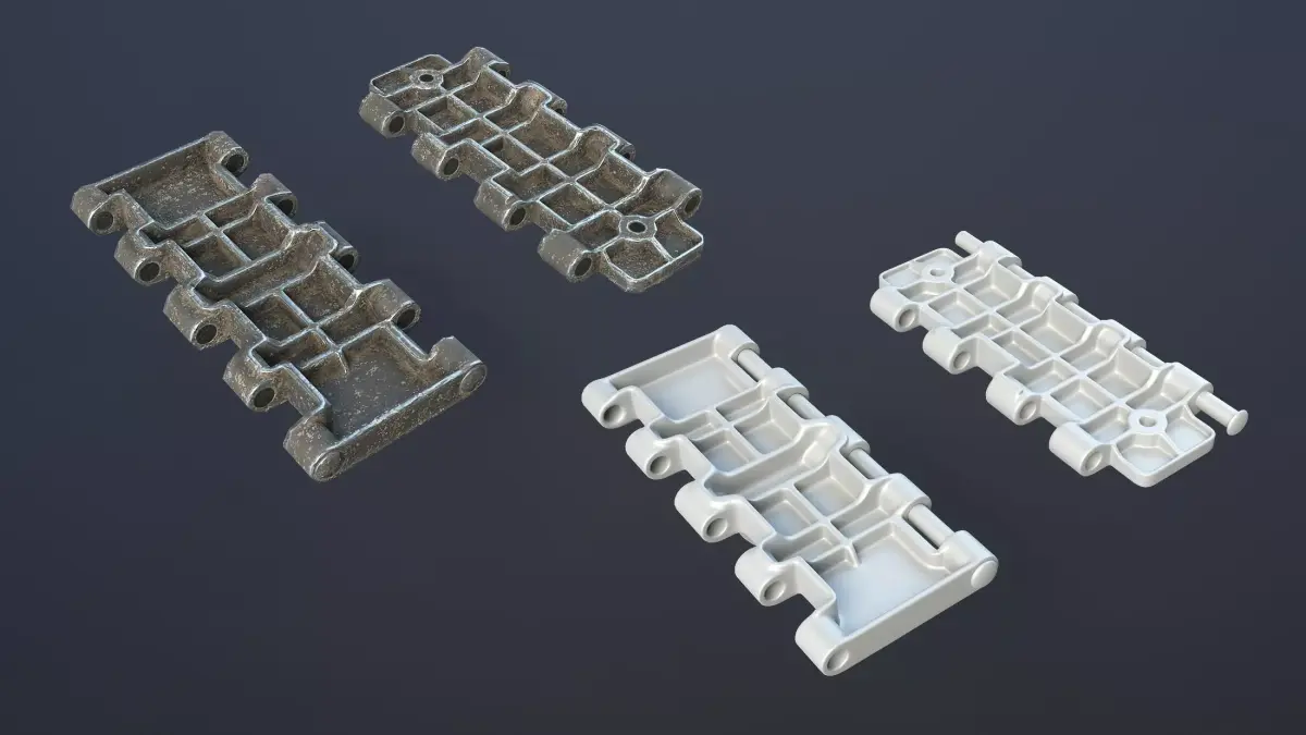 T-34 Tank Tracks Set Low-poly 3D model