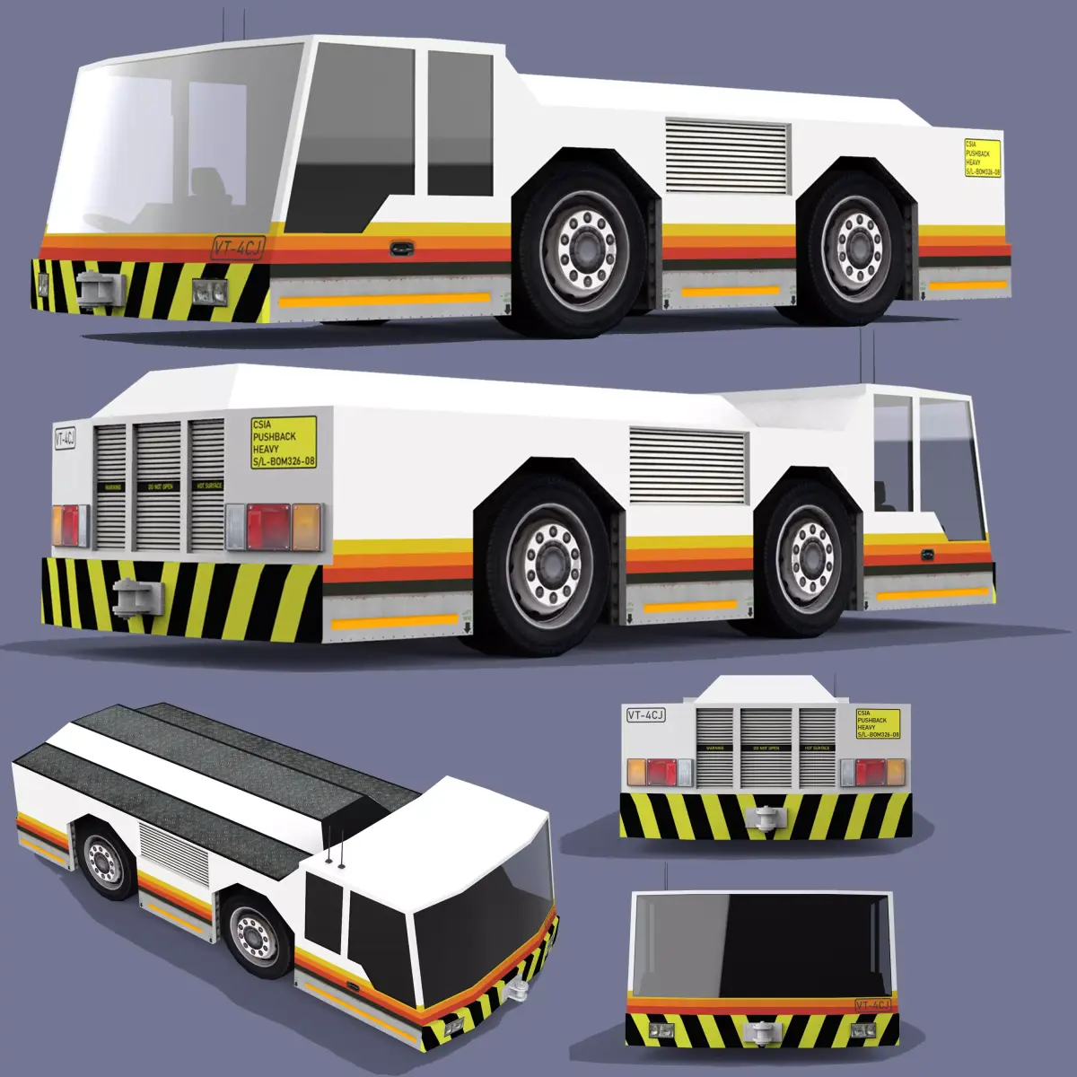 Airport Pushback Truck Low-poly 3D model