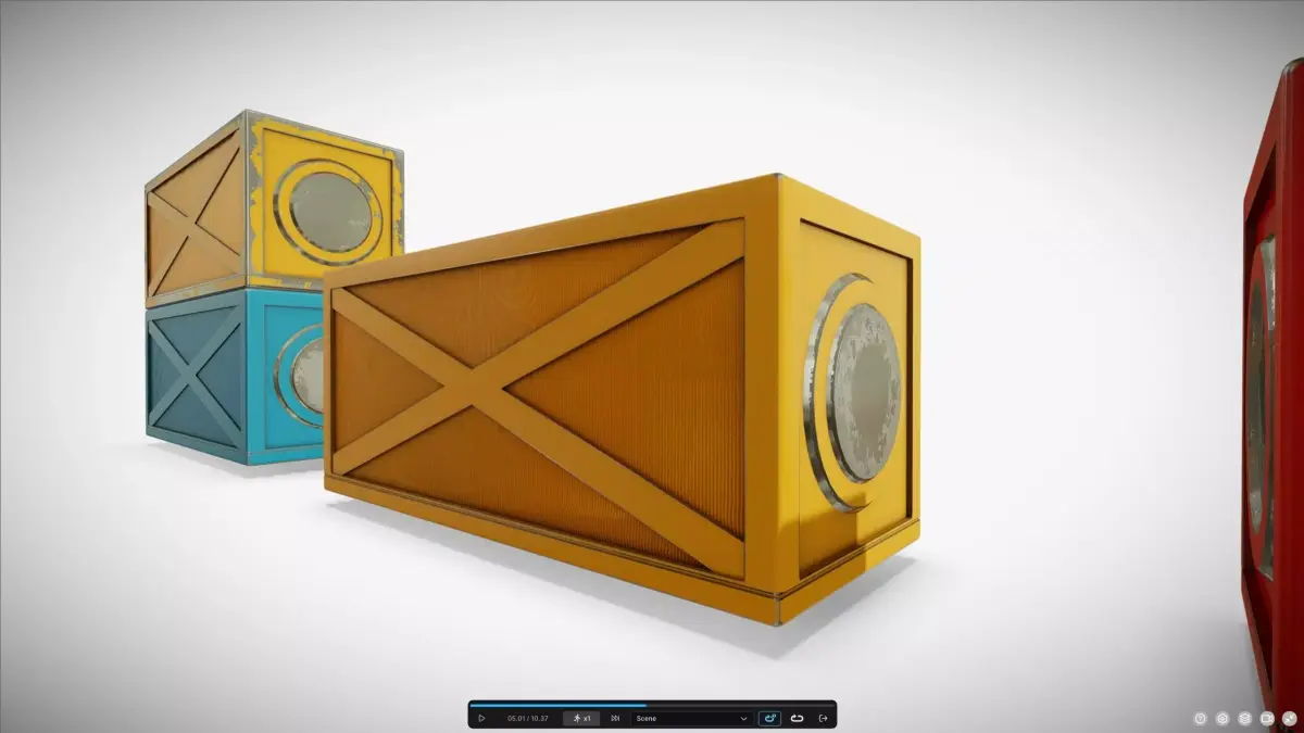 M0021 Futuristic shipping 20ft container Low-poly 3D model