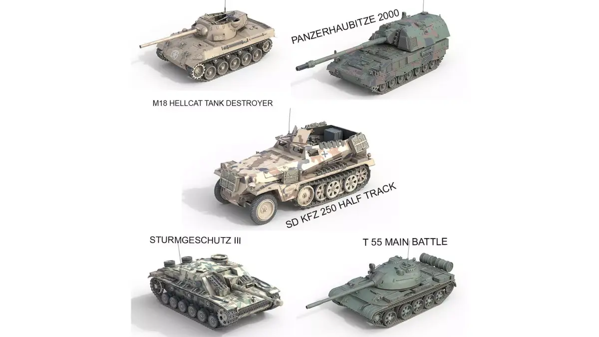 5 Military Vehicles Collection v26 Low-poly 3D model