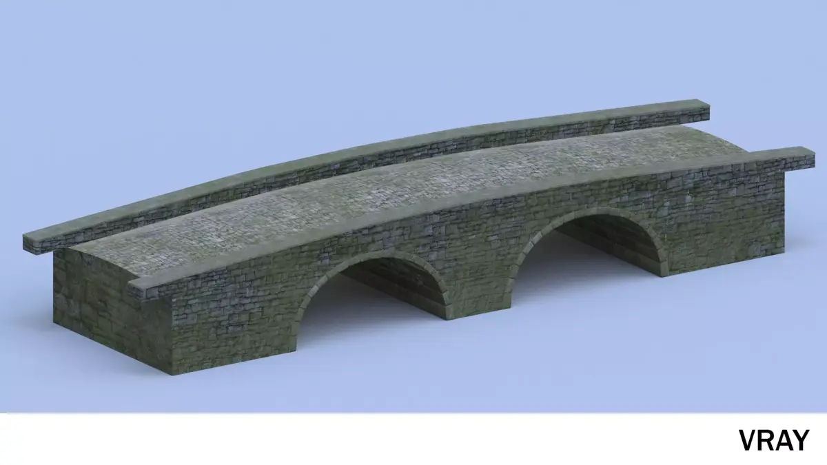 Old bridge for your game Free low-poly 3D model