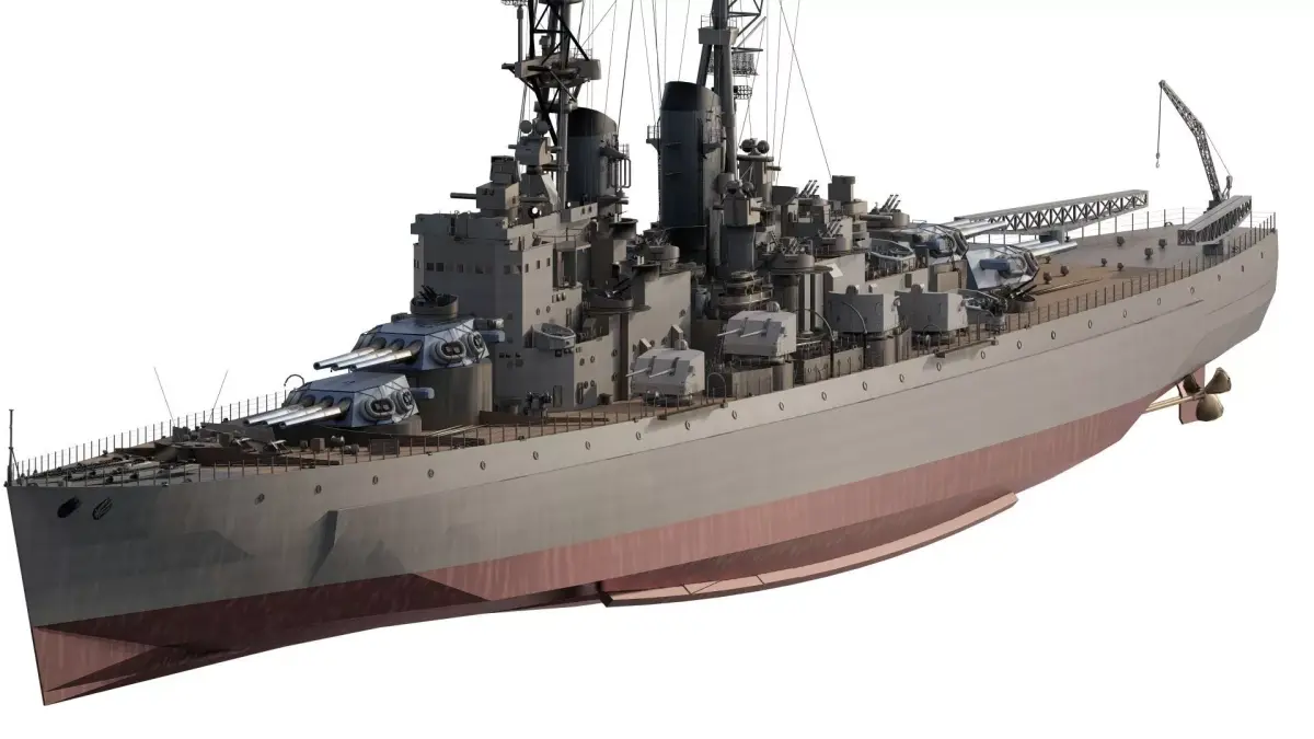 WW2 US NAVY CLEMSON CLASS HEAVY CRUISER 3D model