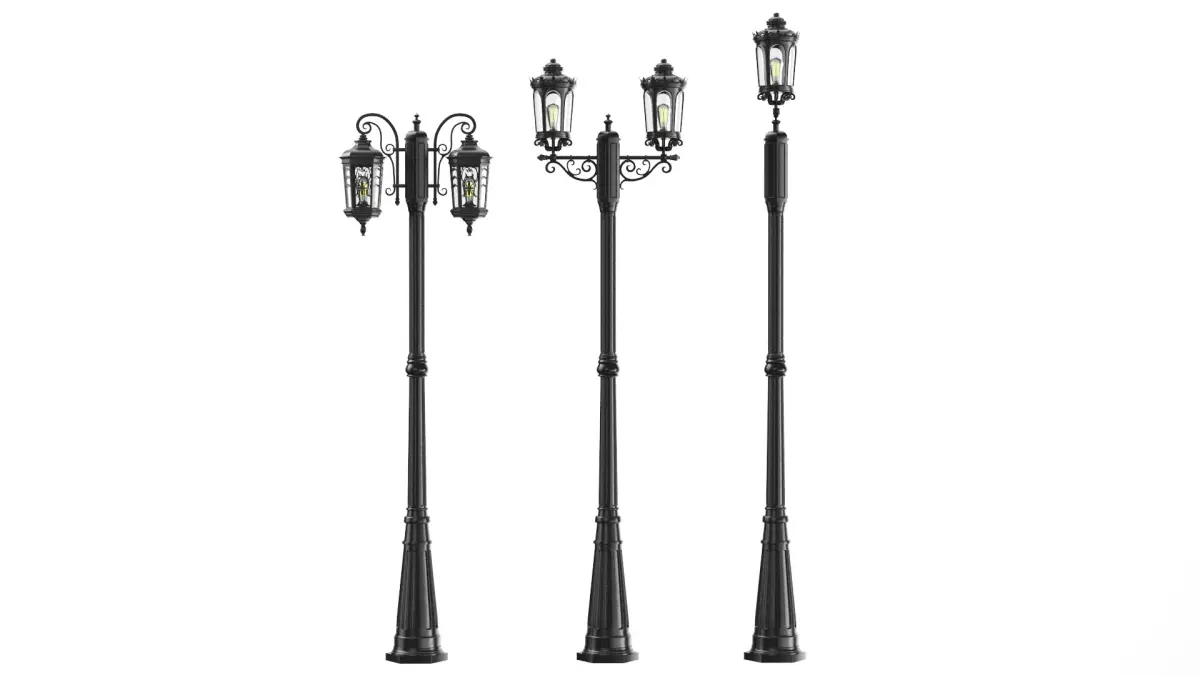 Detailed Classic Street Lights 3D model