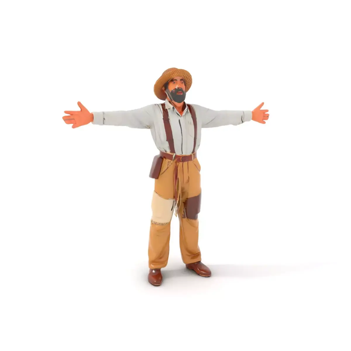 Rustic Farmer Character Model Pack for Versatile Applications Low-poly 3D model