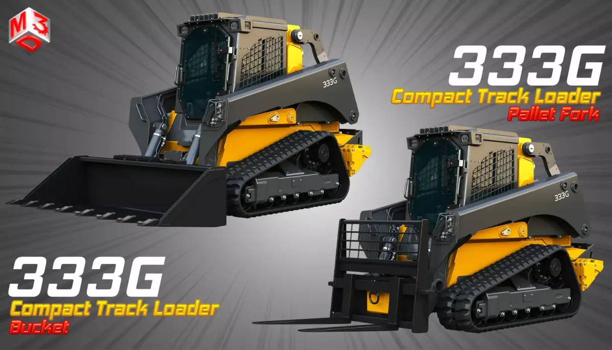 333G Compact Track Loader - 2 in 1 3D Model Pack
