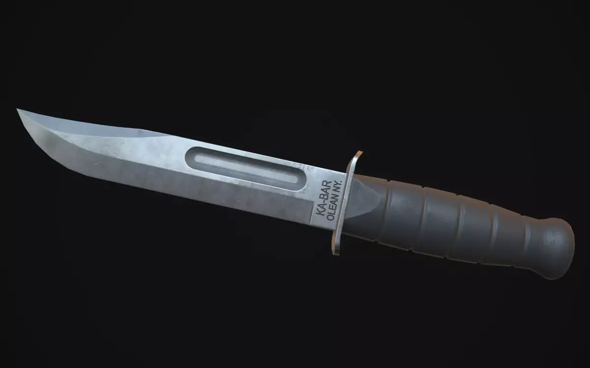 KA-BAR knife Low-poly 3D model