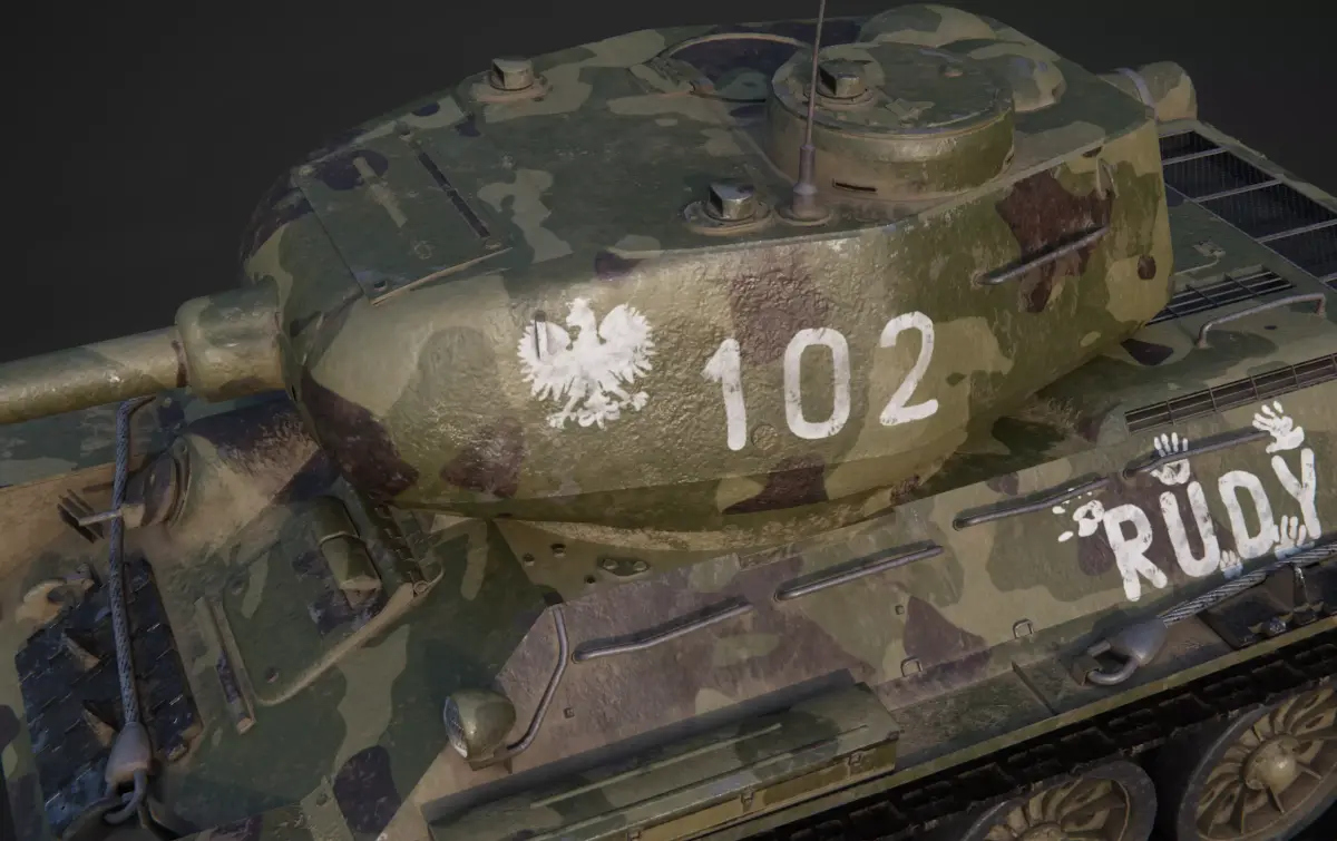 T-34-85 Game Ready Low-poly 3D model