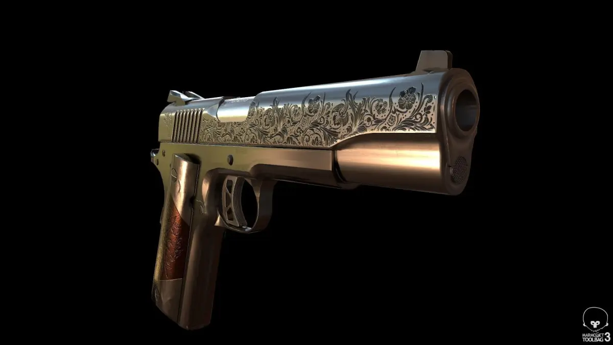 Colt 1911 Low-poly 3D model 8