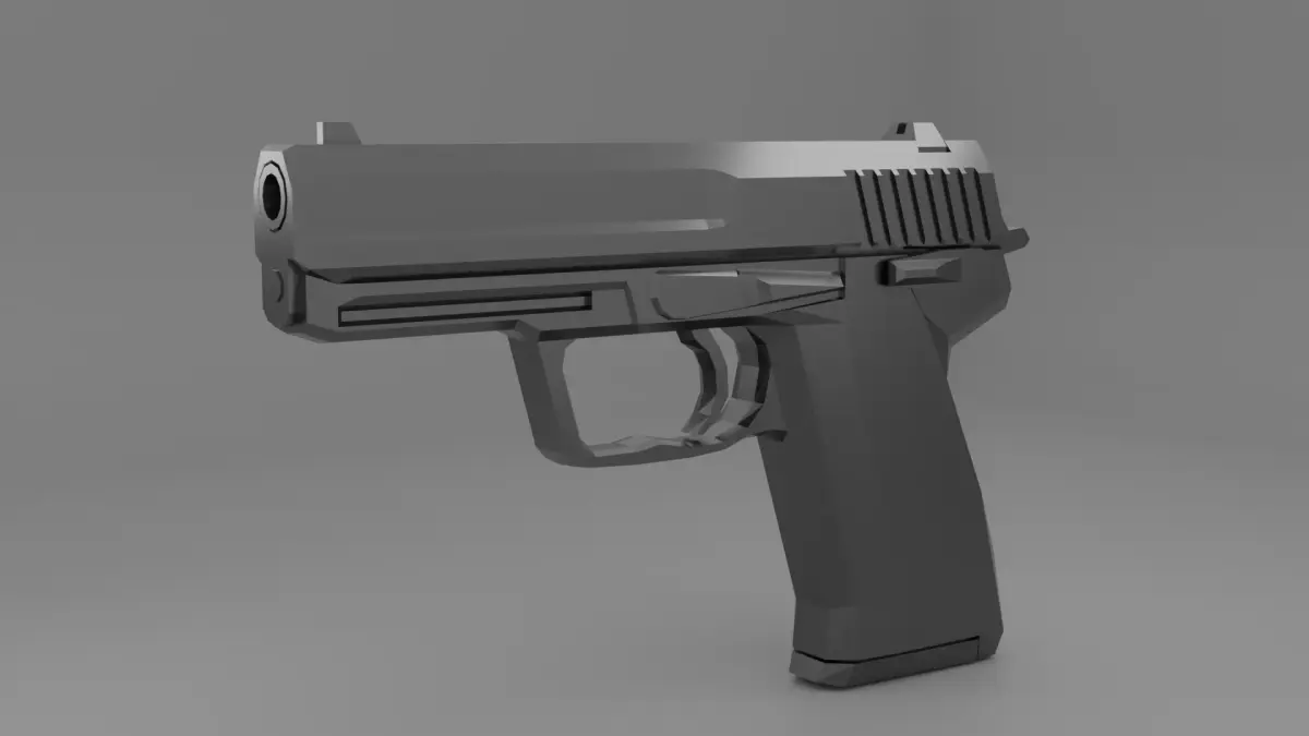 Low poly USP pistol Low-poly 3D model