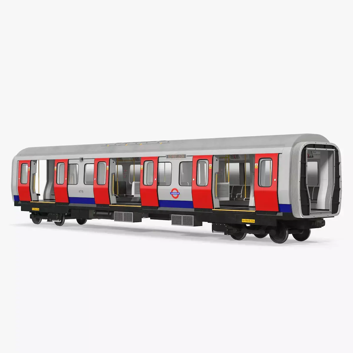 London Subway S8 Wagon Rigged 3D model