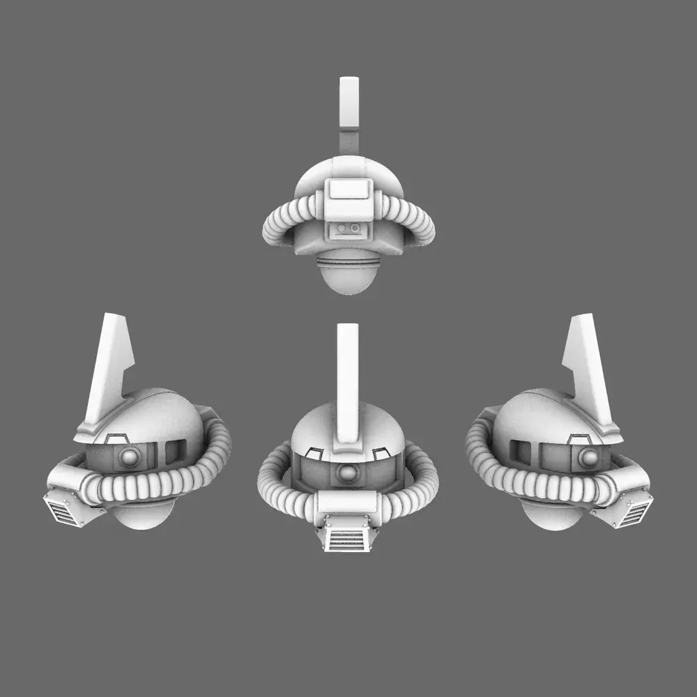 Clan Gunpla V10 Zaku Char Helmets 3D print model