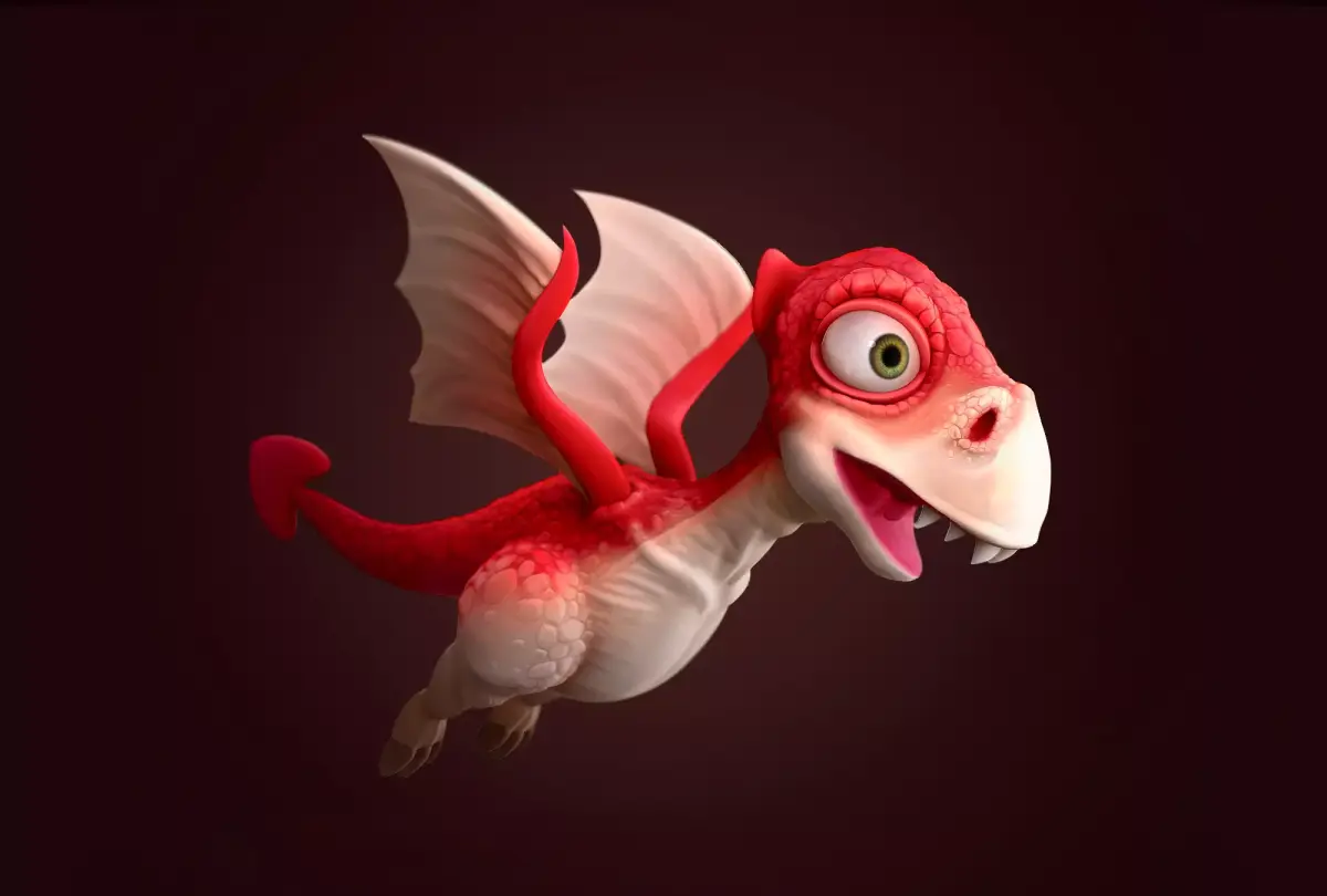 Red Dino Low-poly 3D model