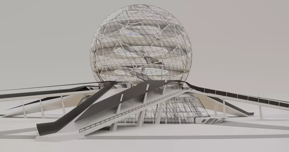 Futuristic Expo Center 3D model 3D model purchase