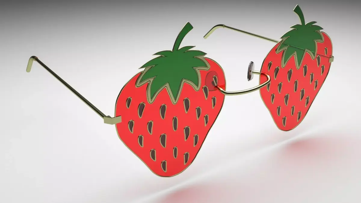 Strawberry Sunglasses 3D model