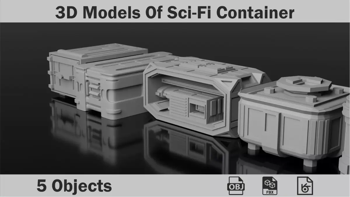 3D Models Of Sci-Fi Container 3D model