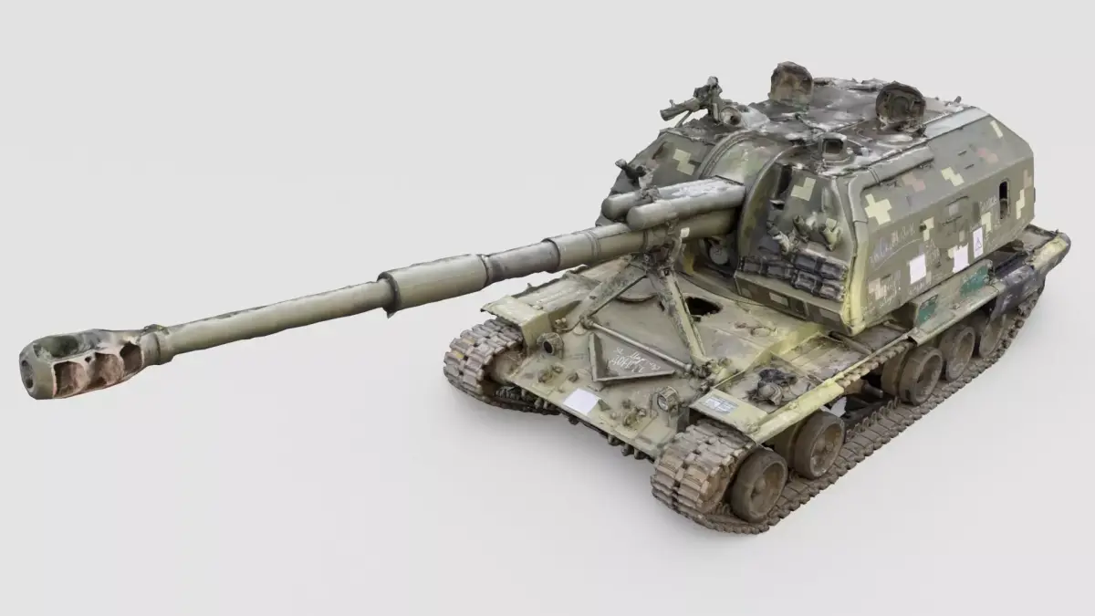 Destroyed 2S19 Msta 152 mm self-propelled howitzer M1990  3D model buy